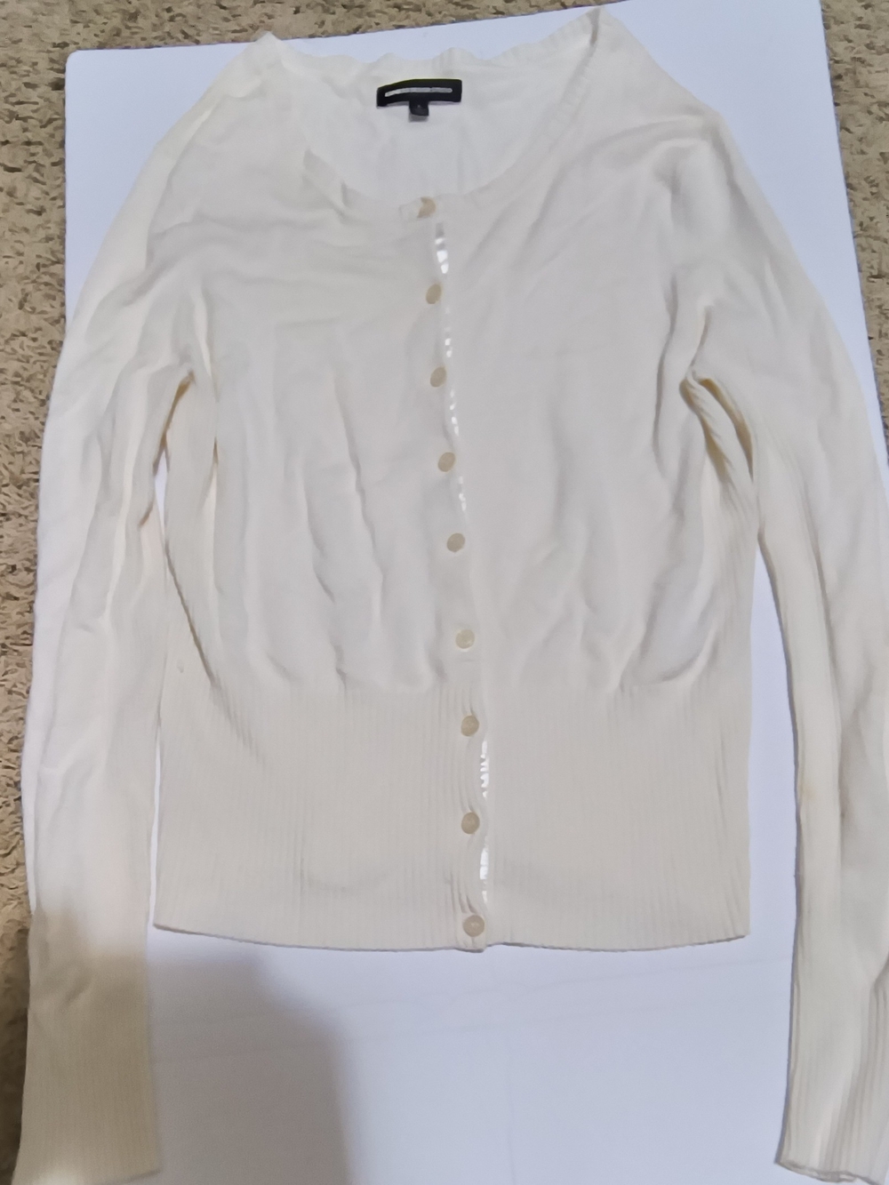 Express White Button-Front Cardigan - Picture 3 of 8
